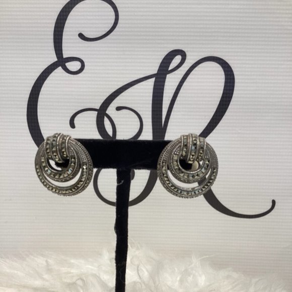 Judith Jack Vintage Marcasite Earrings - Picture 1 of 3